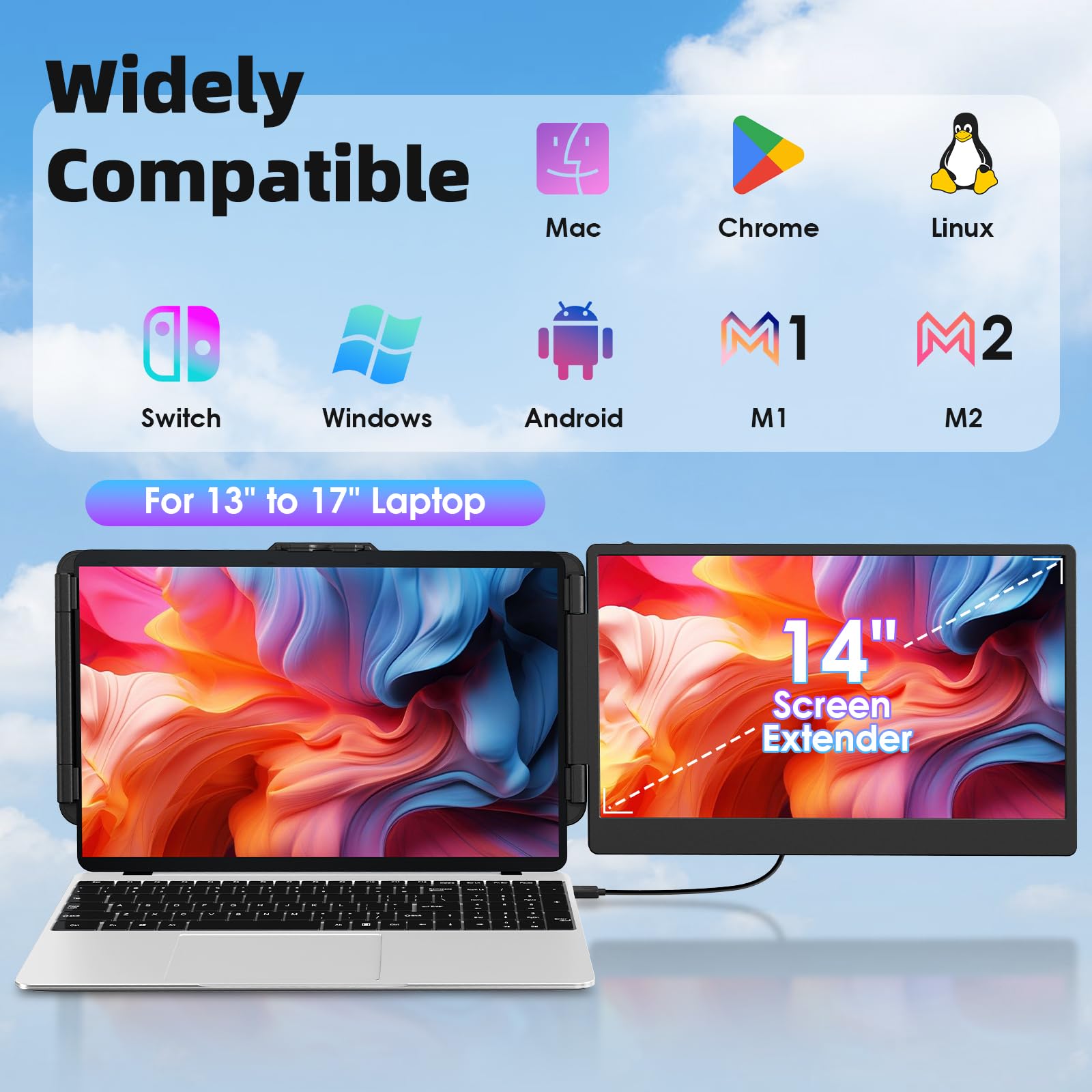 ケンタDUAL SCREEN ラップトップスクリーンエクステンダー Amazon.co